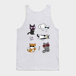 Funny cats with glasses Tank Top